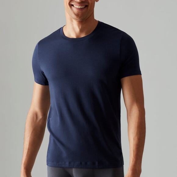 Rhone Essentials Pima Cotton Undershirt - Crewneck Premium Navy Blue Size M - Picture 1 of 8